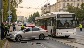В Казани легковой автомобиль столкнулся с автобусом на улице Гвардейской В Казани легковой автомобиль столкнулся с автобусом на улице Гвардейской